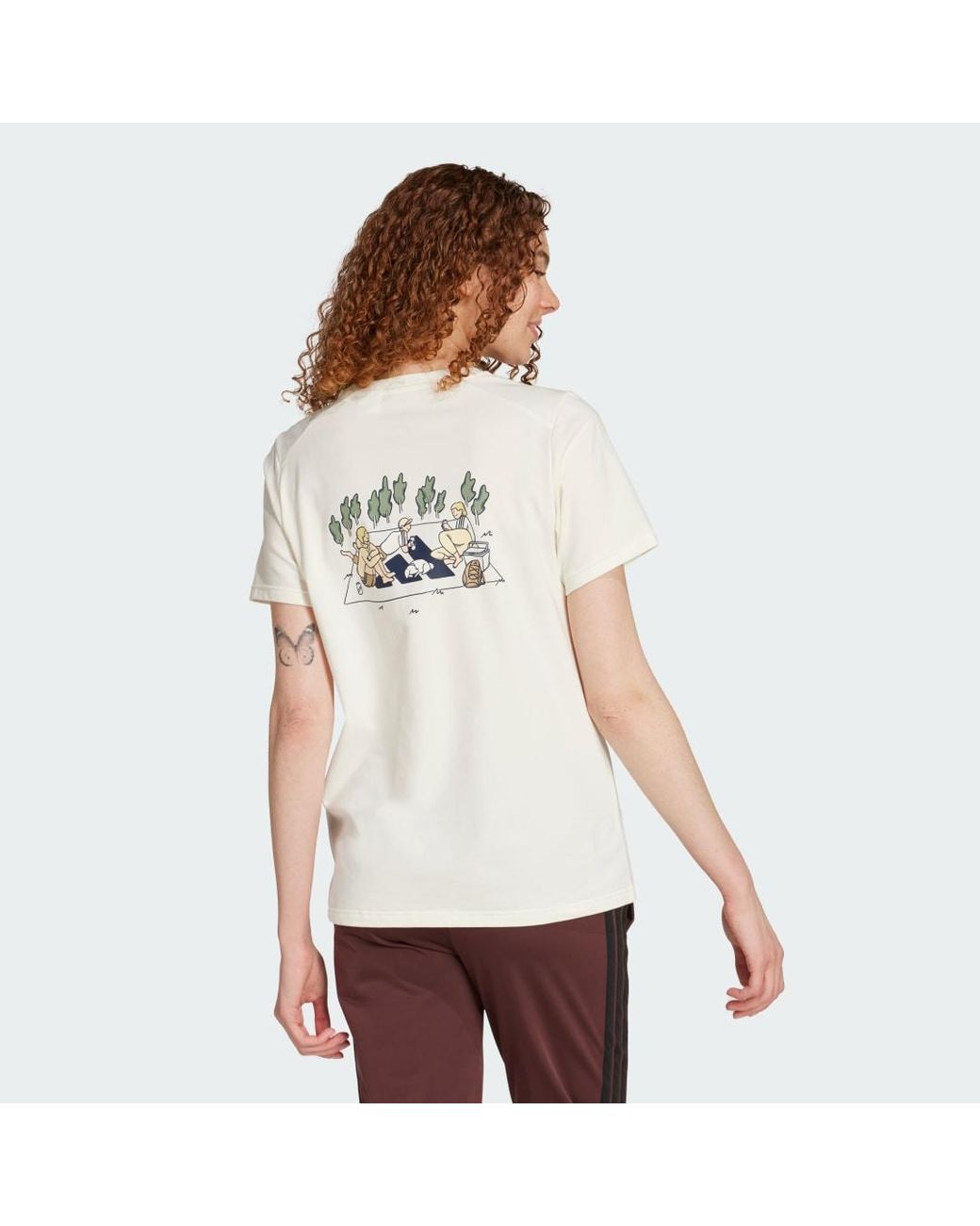 Adidas White Codes Doodle Camp Graphic T-Shirt