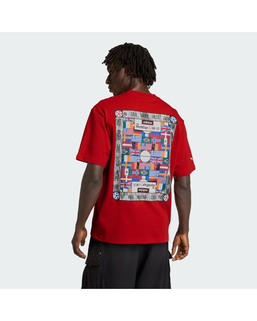 Adidas Red Archive Country Flag T-Shirt for men
