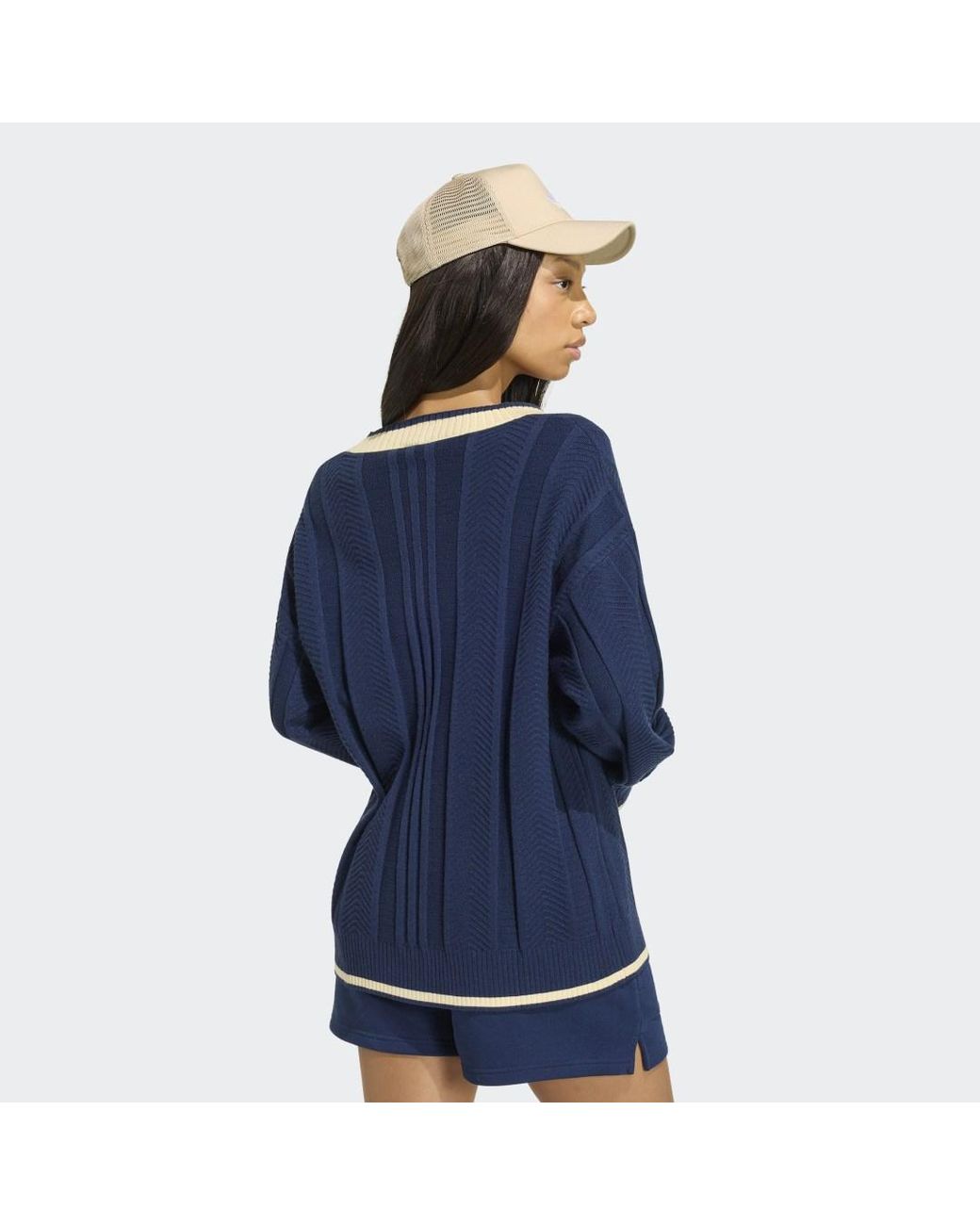 Adidas Blue Cable Knit Cardigan
