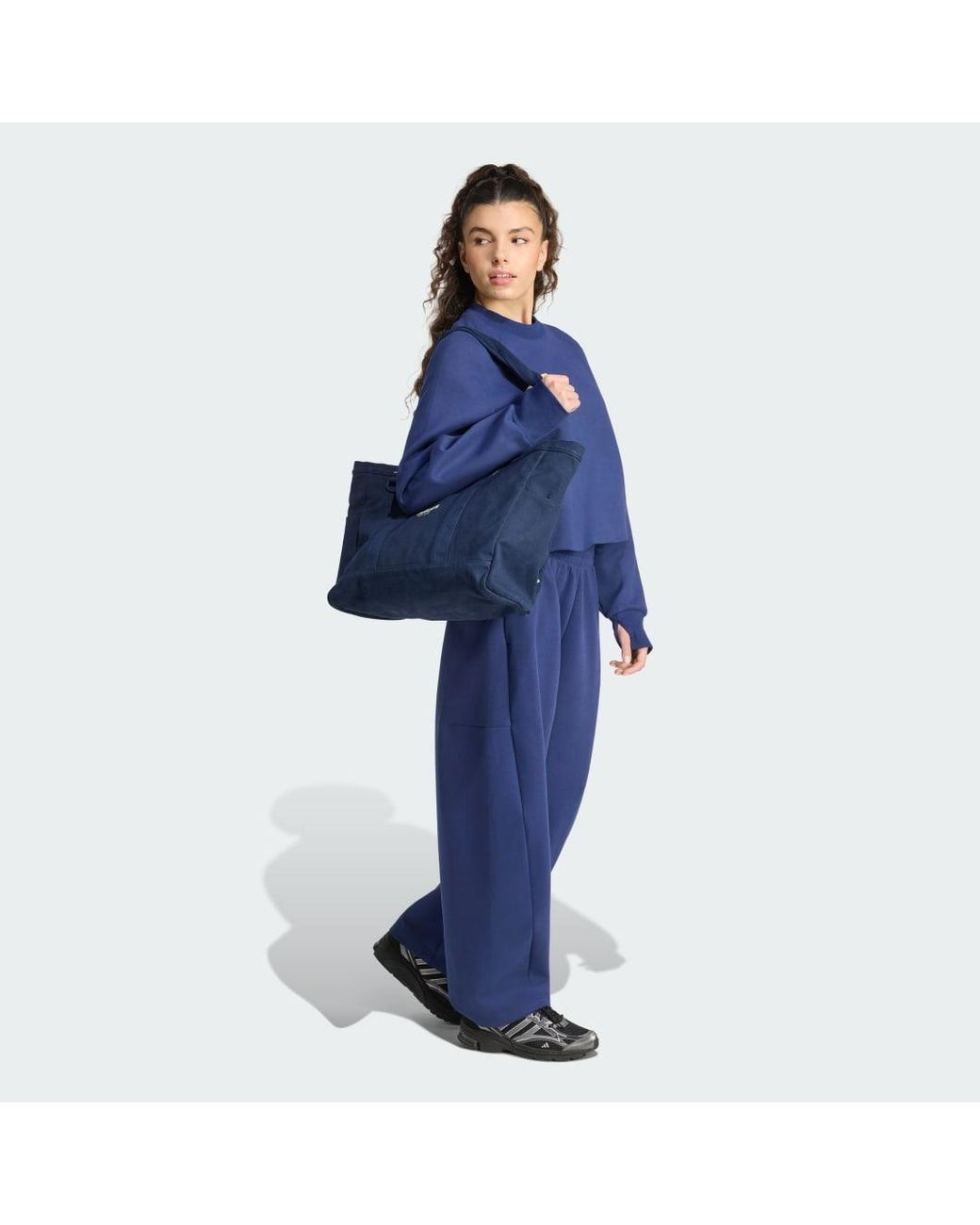 Adidas Originals Blue Soft Lux Winter Knit Sweatshirt