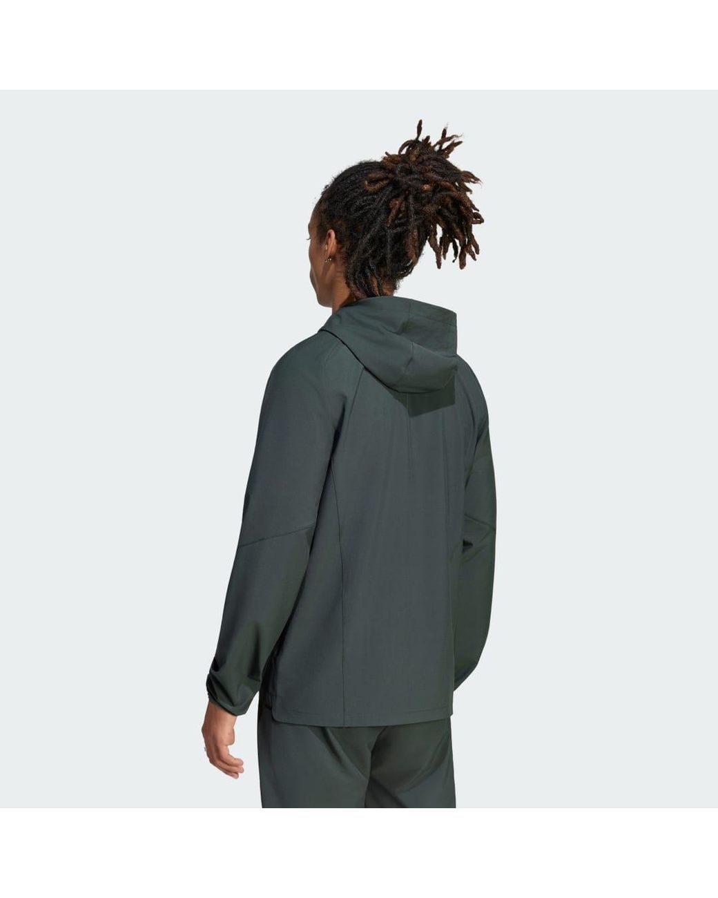 Adidas Green Manchester United Tiro Travel Full Zip Windbreaker for men