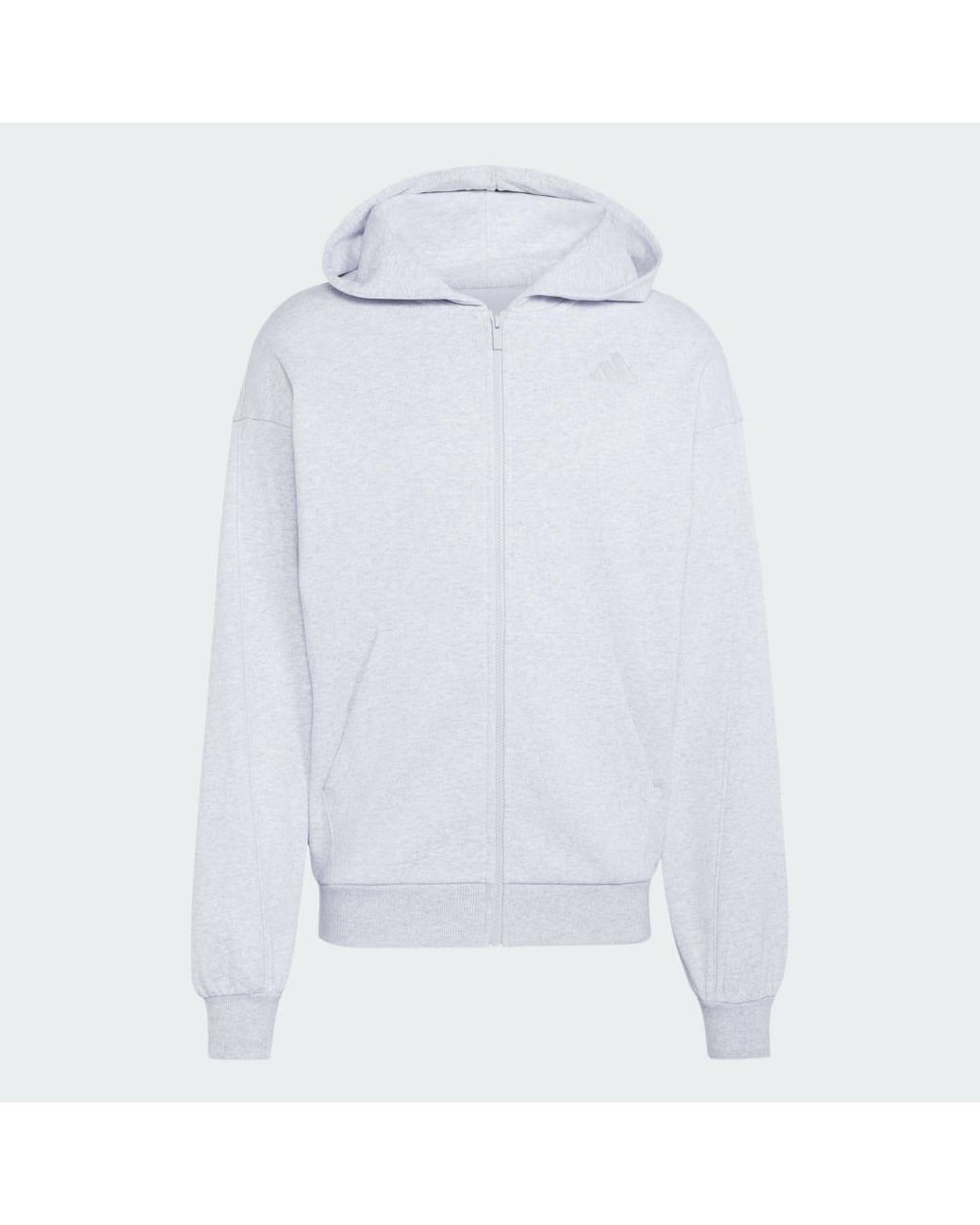 Adidas White Kit Small Logo Full-Zip Hoodie for men