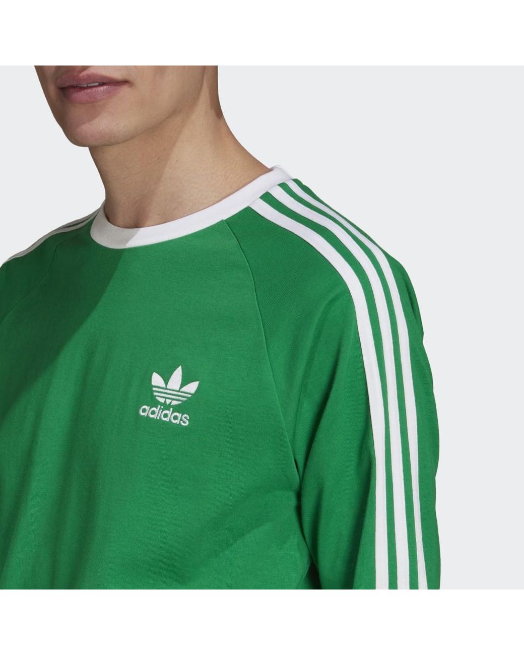 Camiseta manga larga Adicolor Classics 3 bandas adidas de hombre de color  Verde | Lyst