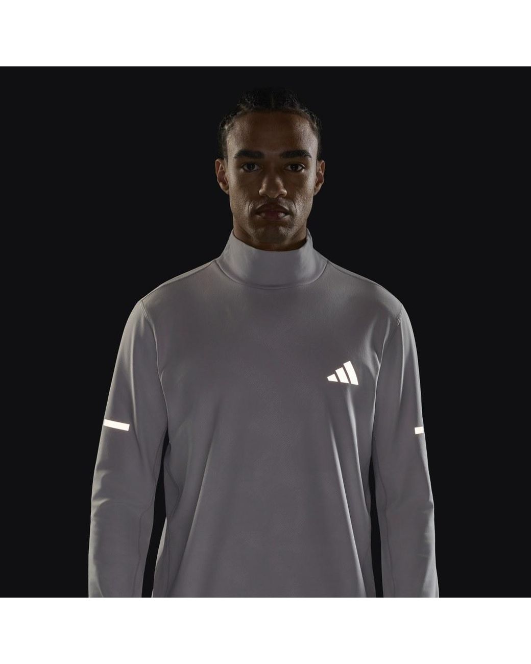 Adidas Gray Adi365 Running Warm Long Sleeve Shirt for men