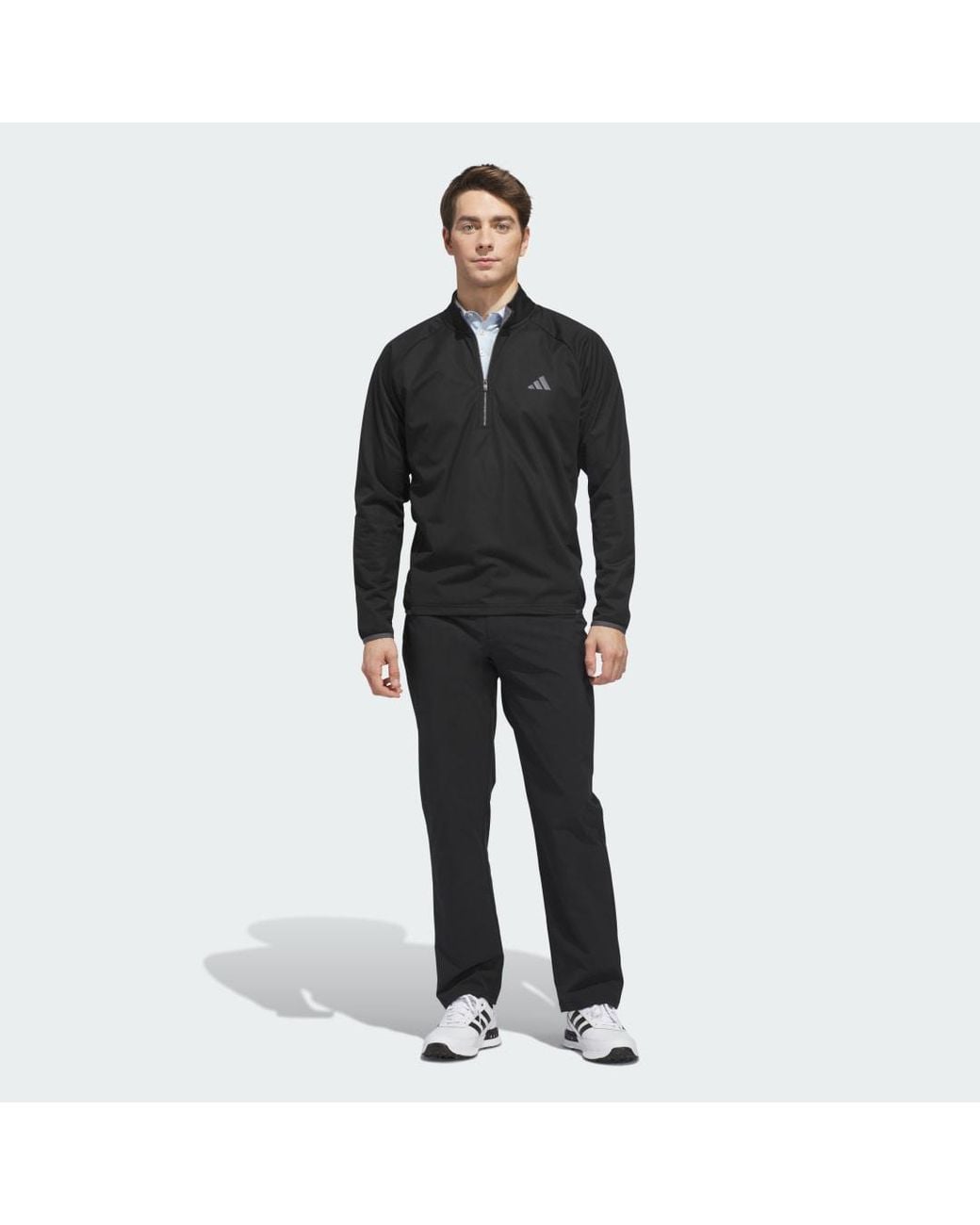 Adidas Black Ultimate365 Durable Water Repellent Wind Quarter-Zip Sweatshirt for men