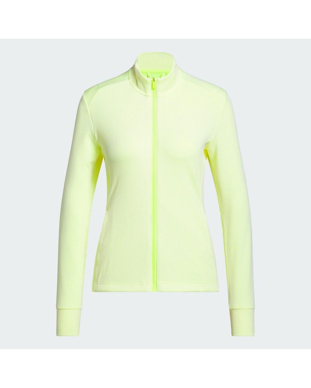 Adidas Yellow Performance Textured Full-Zip Jacket