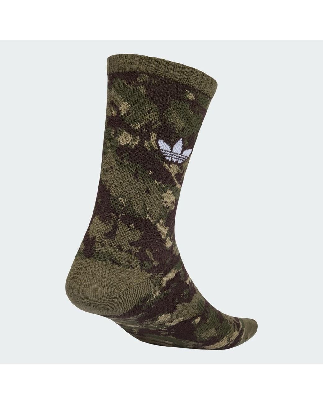 Adidas Originals Green Camo Crew Sock 2 Pairs