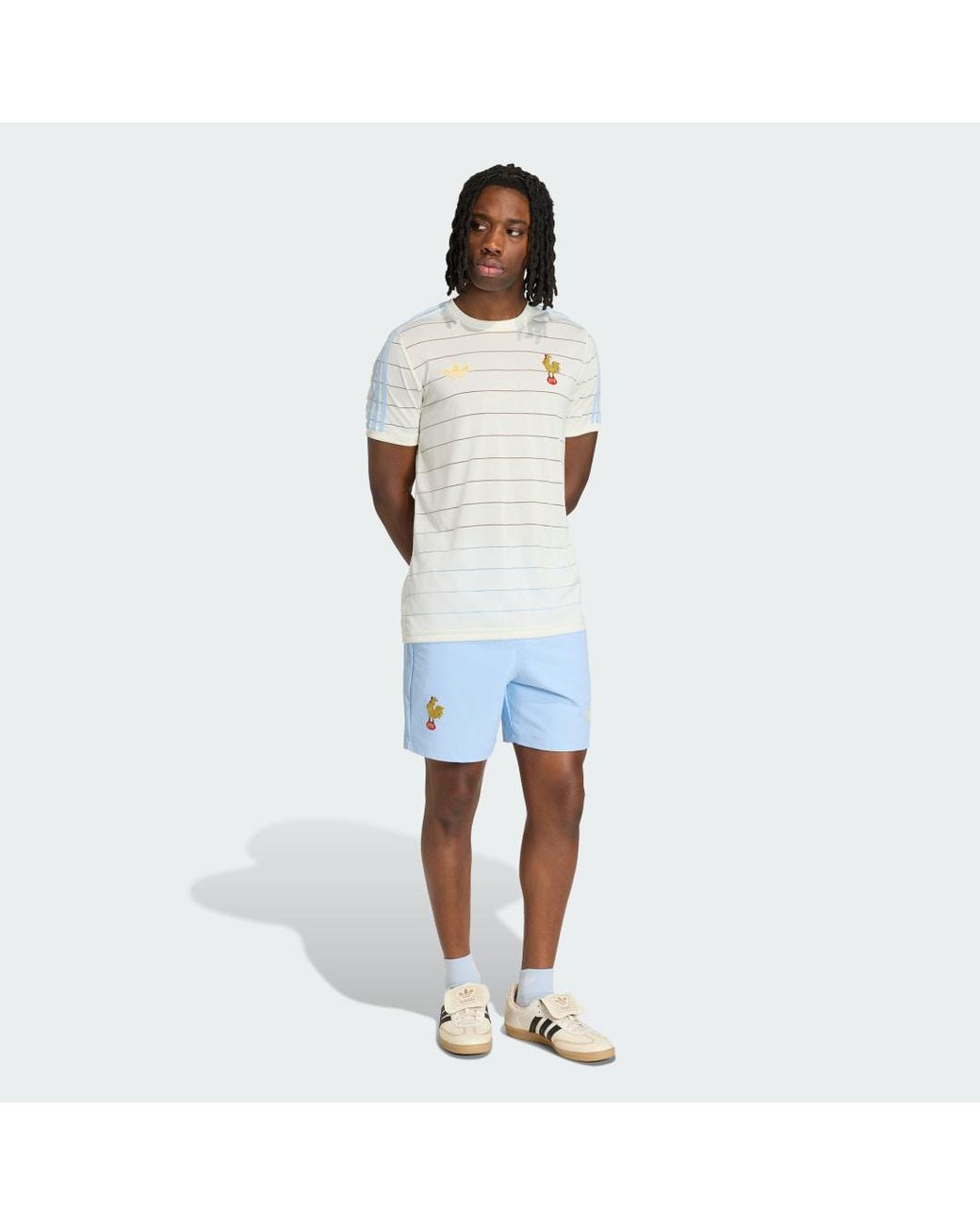 Adidas White France Rugby 120 Years Crunch T-Shirt-Shirt for men