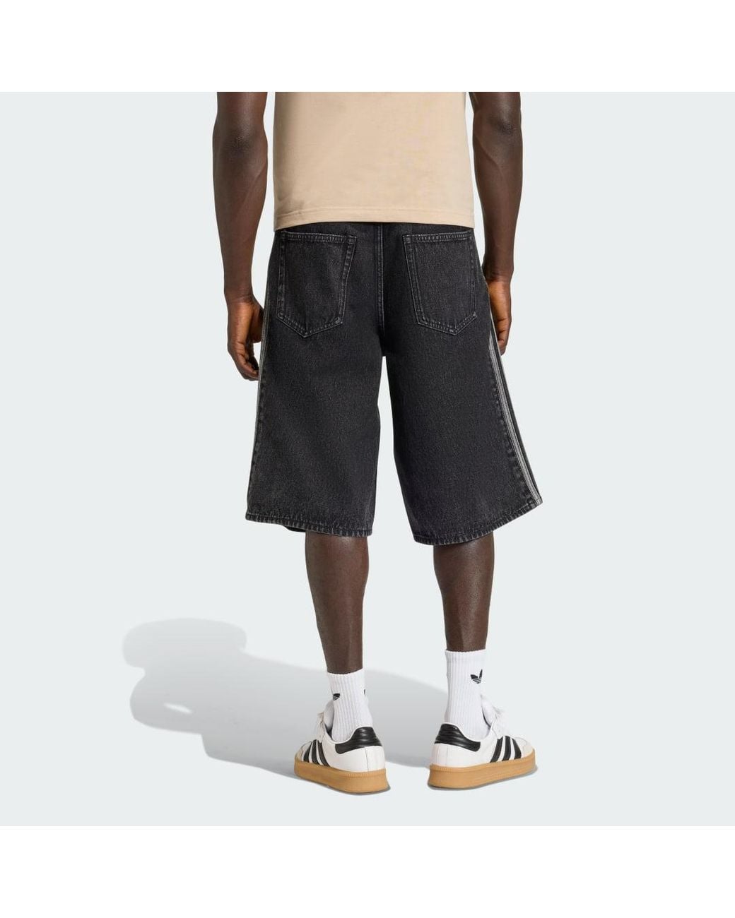 Adidas Black Firebird Adicolor Denim Jorts for men