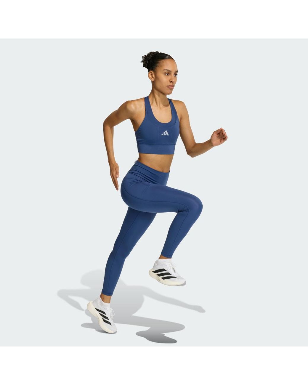 Adidas Blue Adi365 Running Pocket Medium Support Bra