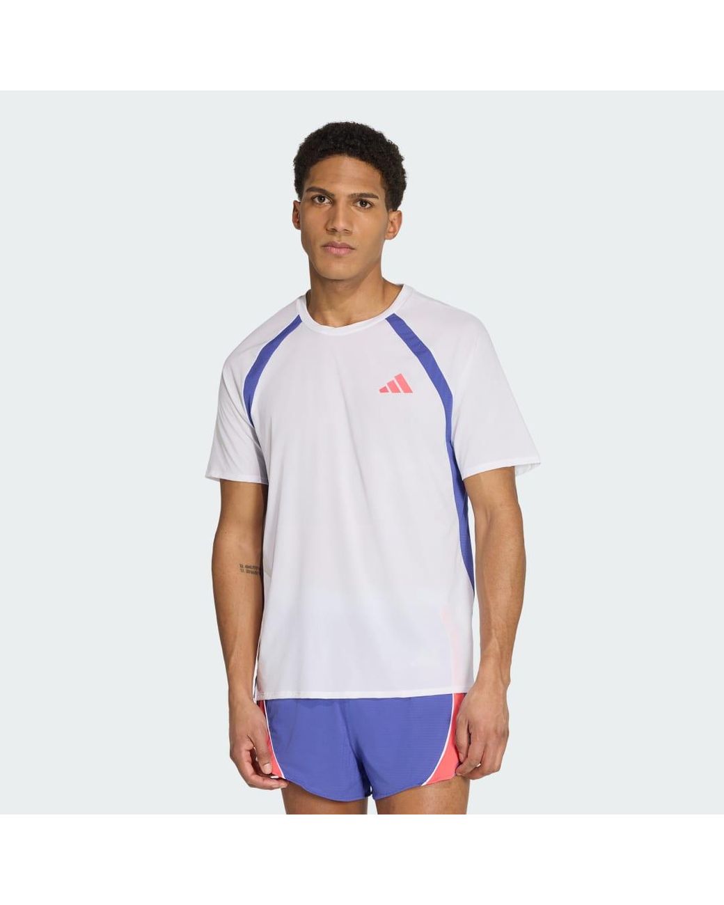 Adidas Blue Adizero Archive Running T-Shirt for men