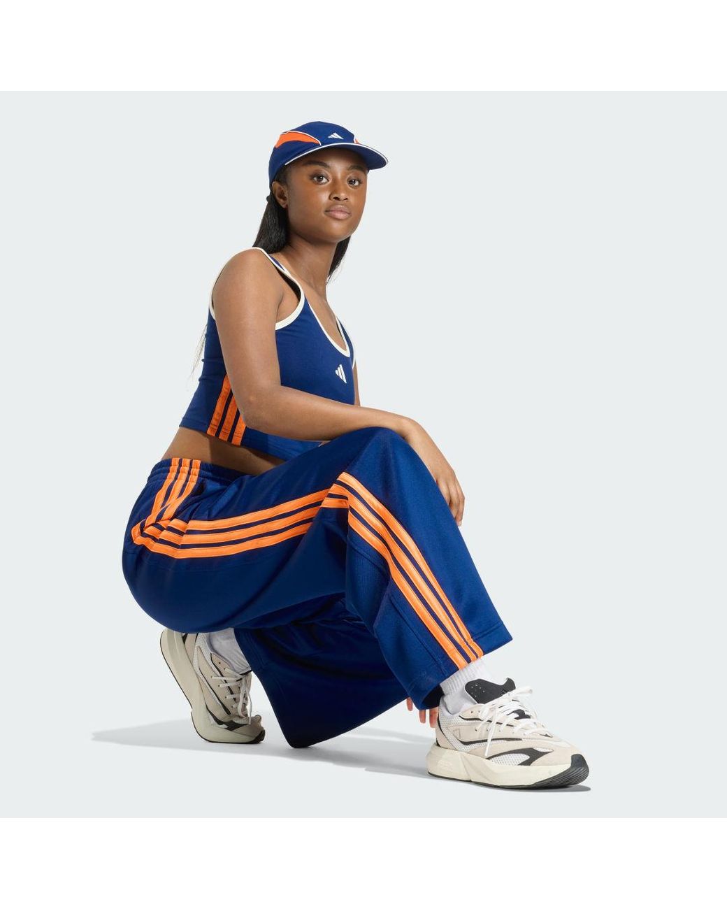Adidas Blue Stadium 3-Stripes Track Tracksuit Bottoms