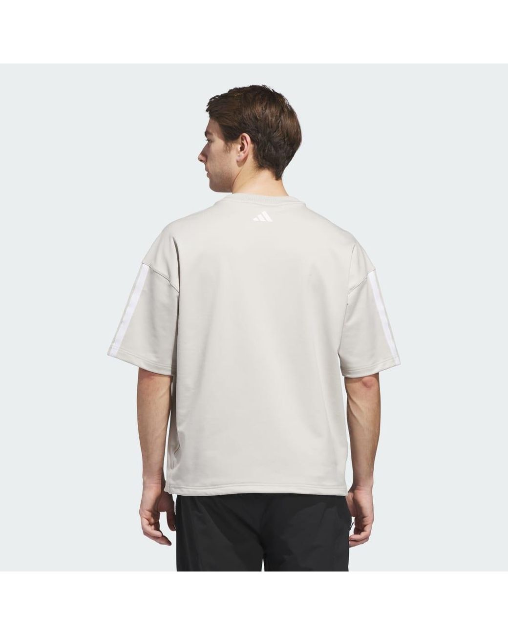 Adidas White Beyond Graphic Short Sleeve Crewneck Sweatshirt for men