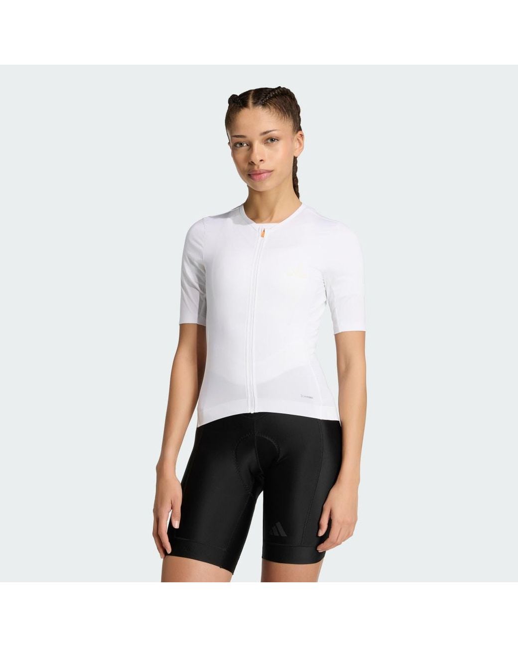 Adidas White Tempo Cycling Jersey