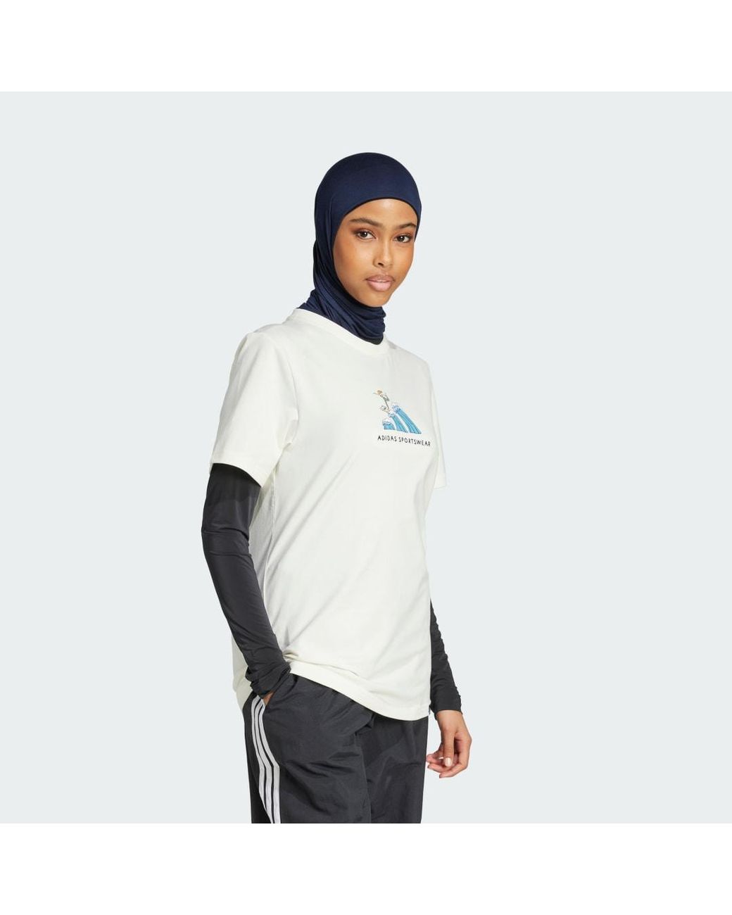 Adidas White Codes Doodle Surf Graphic Tee