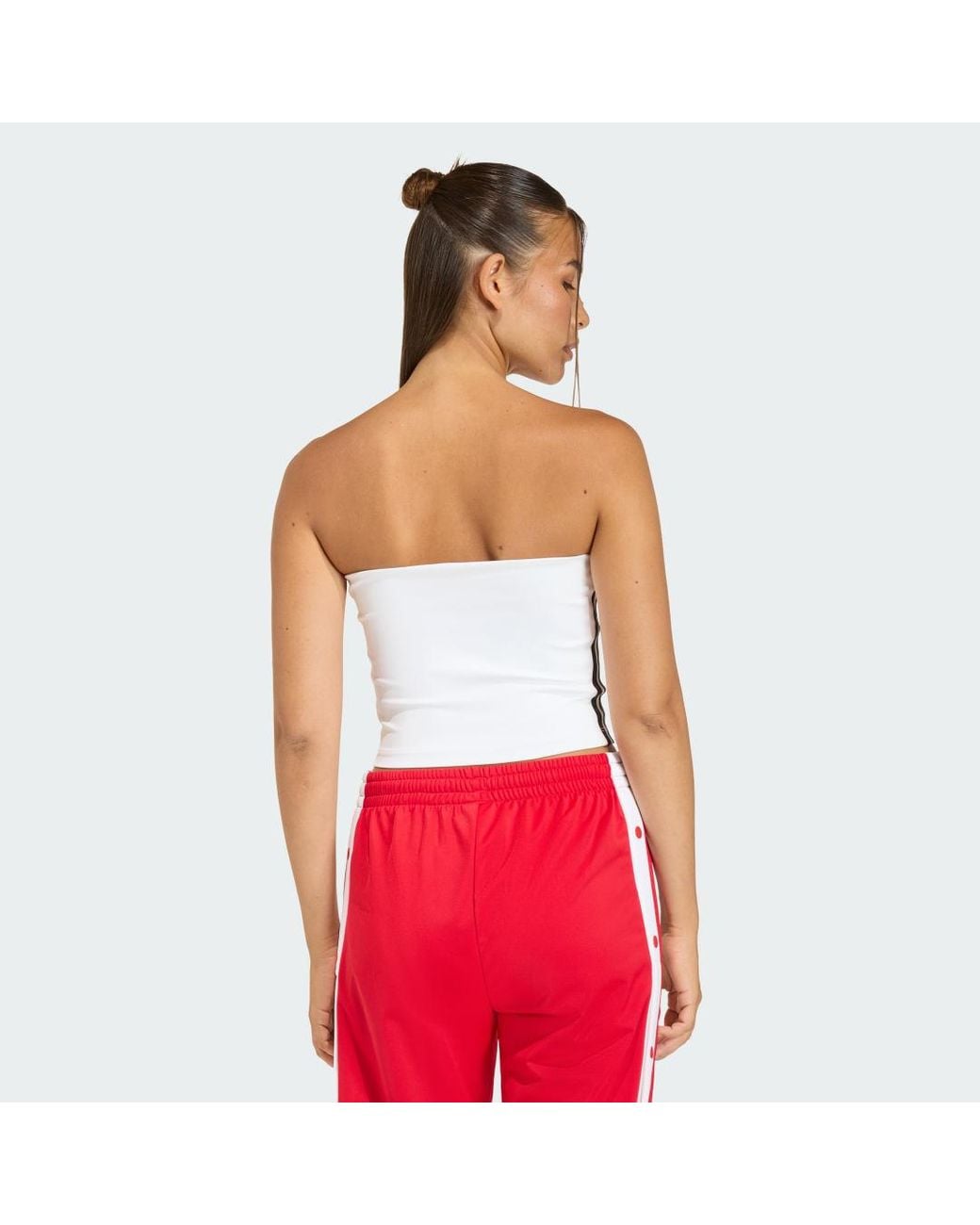 Adidas Originals Red 3 Stripes Tube Top
