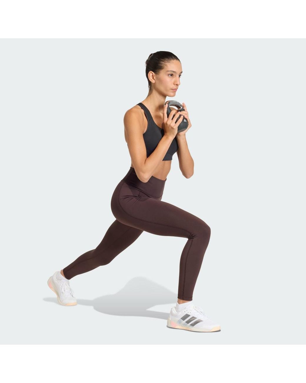 Adidas Brown Optime Workout Full Length Leggings