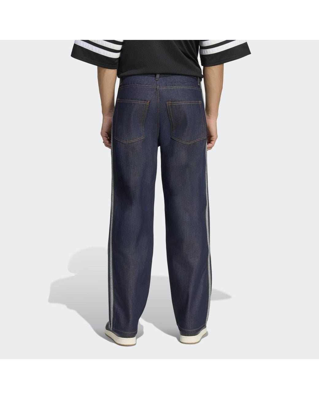 Adidas Black Pants Adidas Firebird Adicolor Denim Jeans Mid-Rise Straight Leg for men