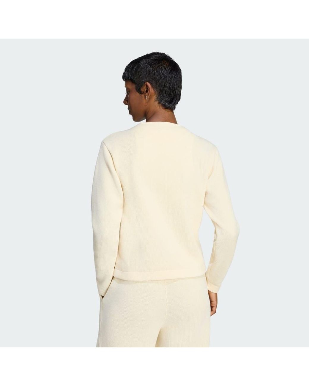 Adidas Natural Prem Ess Chenille Button Up Cardigan