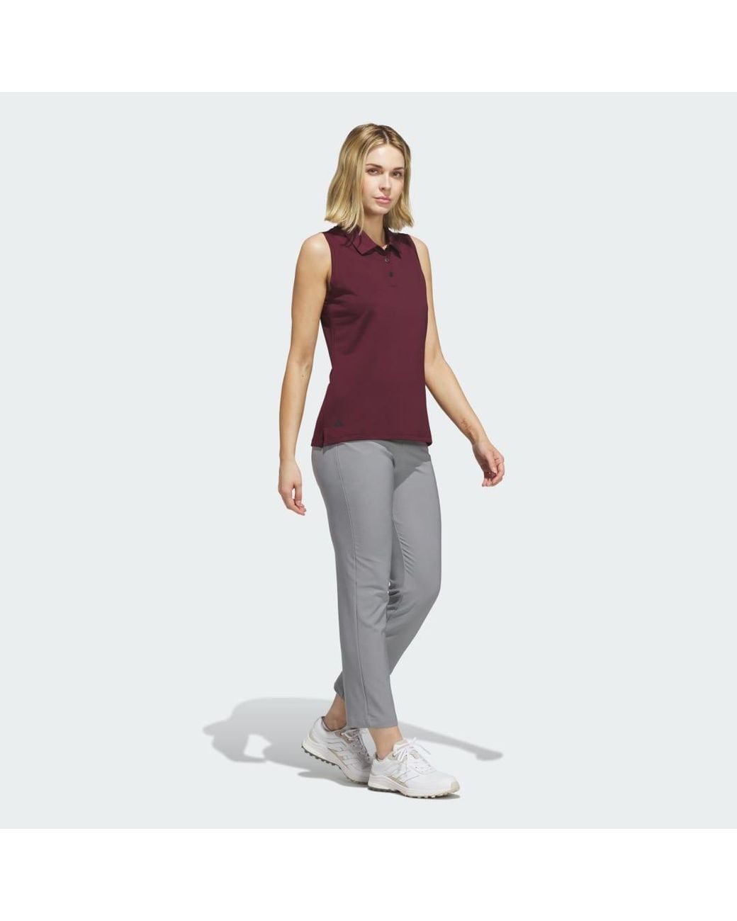 Adidas Red Solid Ottoman Polo Shirt