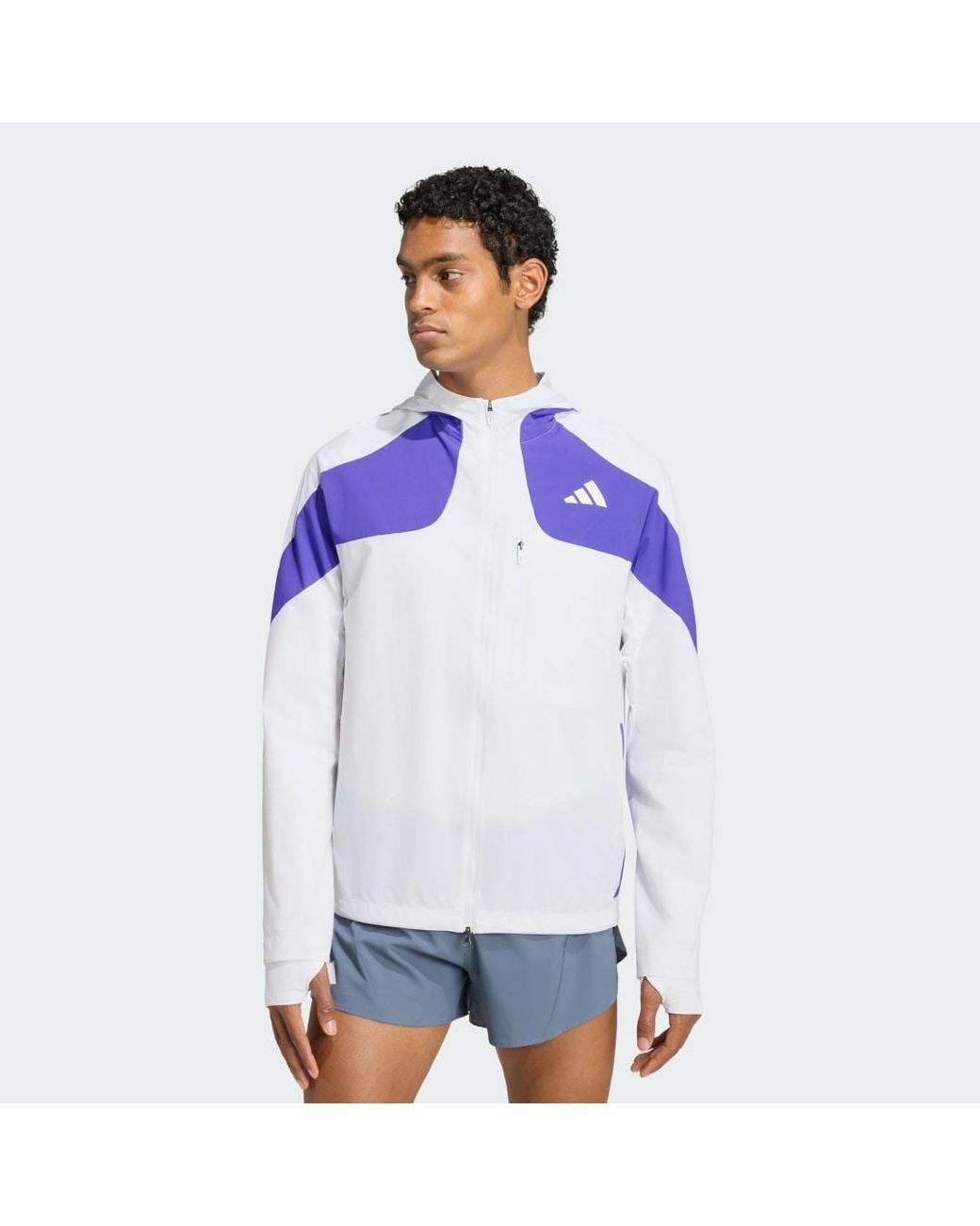 Adidas Blue Adizero Running Jacket for men