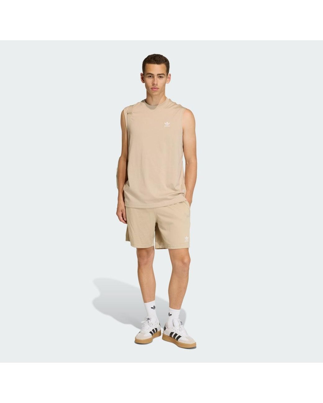 Adidas Natural Trefoil Essentials Mesh Shorts for men
