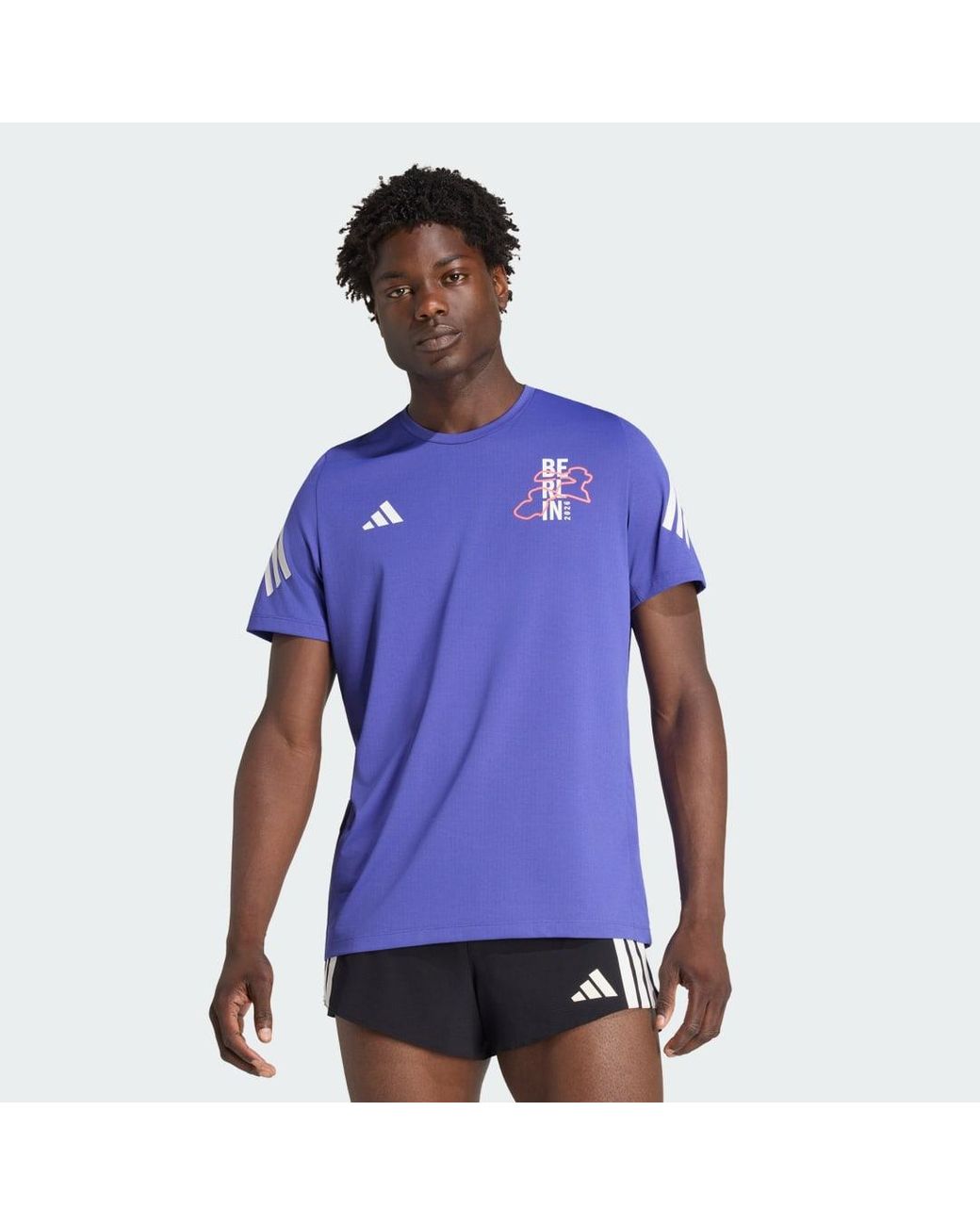 Adidas Blue Bmw Berlin-Marathon 2026 Finisher T-Shirt for men
