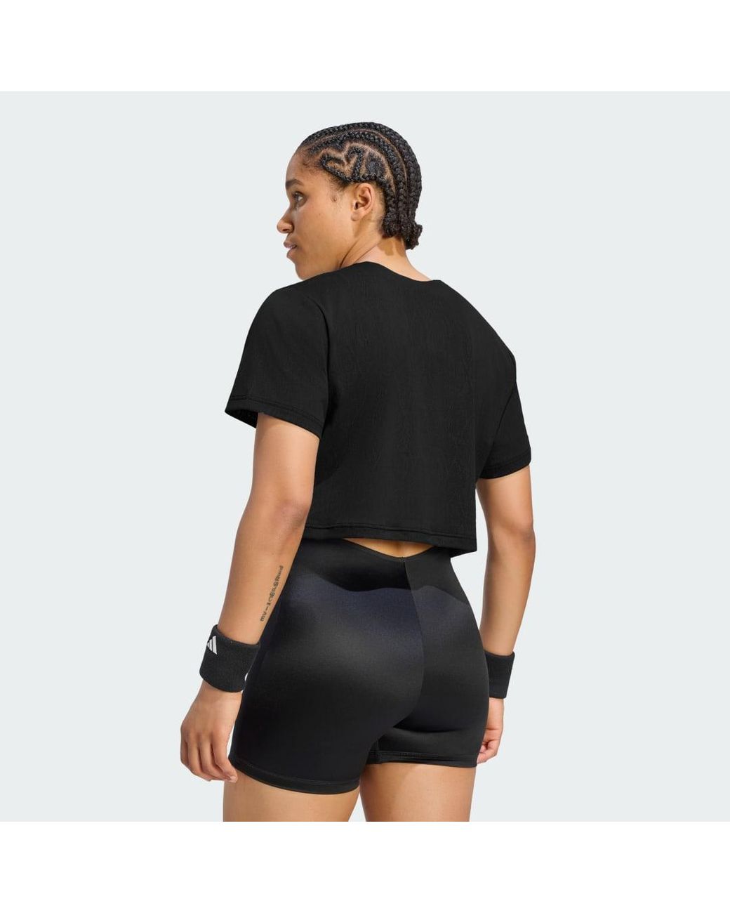 Adidas Black Tennis Climacool Lace Crop T-Shirt Pro