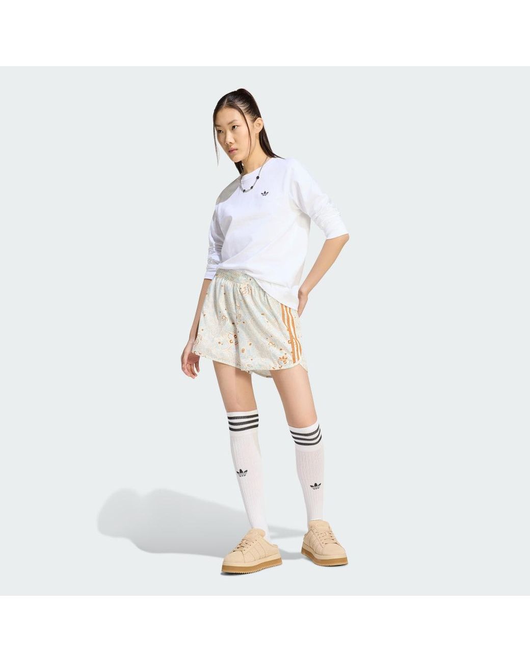 Adidas White Summer Glow Aop Shorts