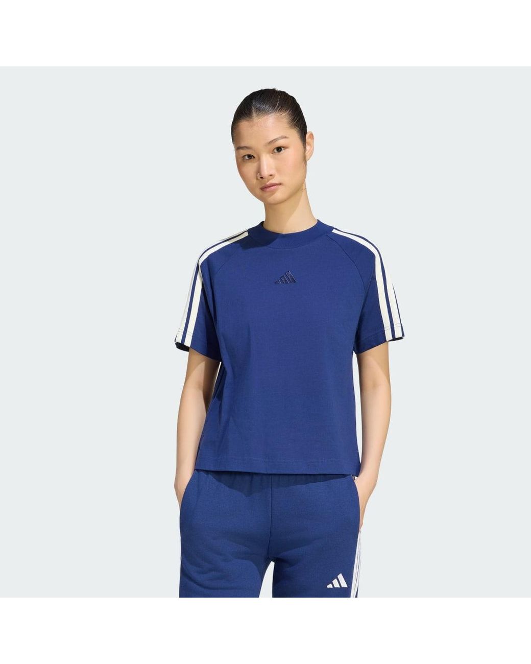 Adidas Blue Kit 3-Stripes T-Shirt