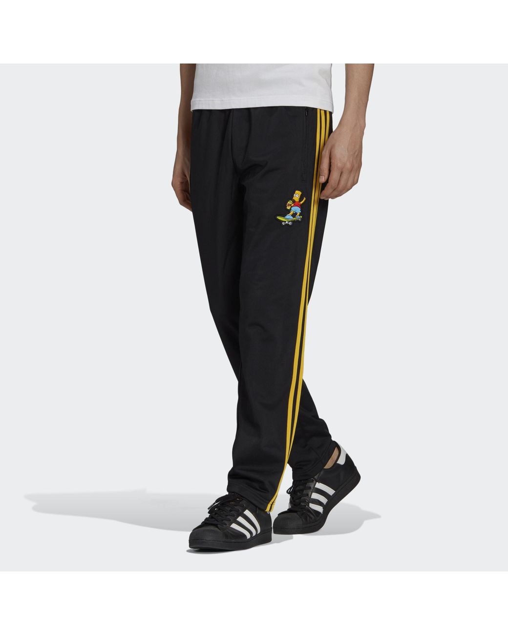 adidas The Simpsons Firebird Tracksuit Bottoms in Black for Men