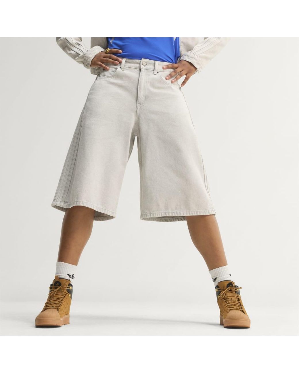 Adidas Gray Mid Rise Denim Jorts