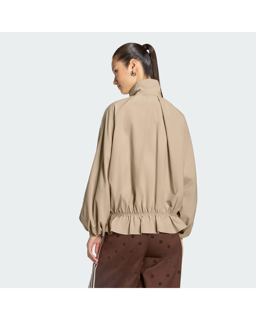 Adidas Brown Blousy Oversized Track Top