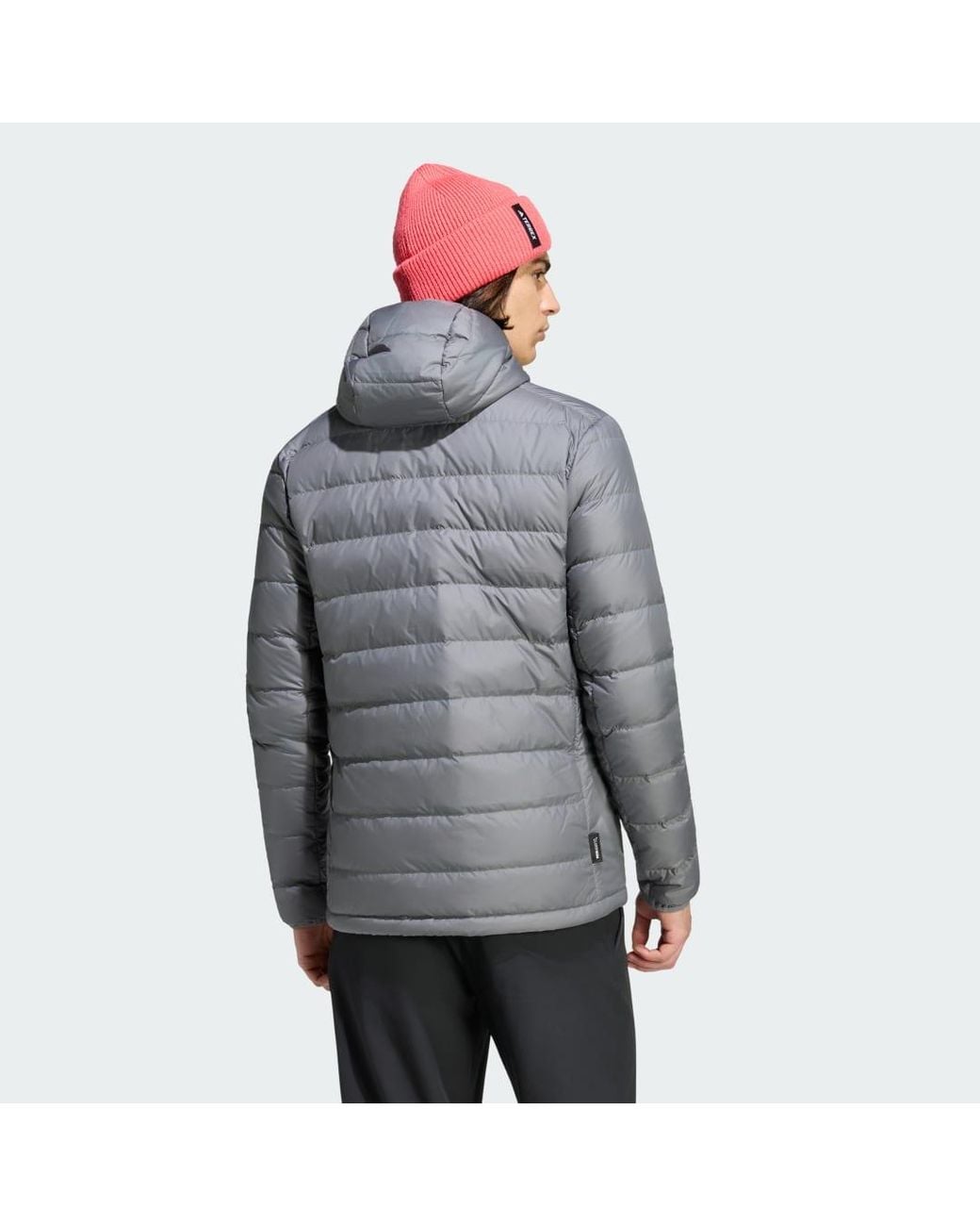 Adidas Gray Terrex Multi Light Down Climawarm Hooded Jacket for men