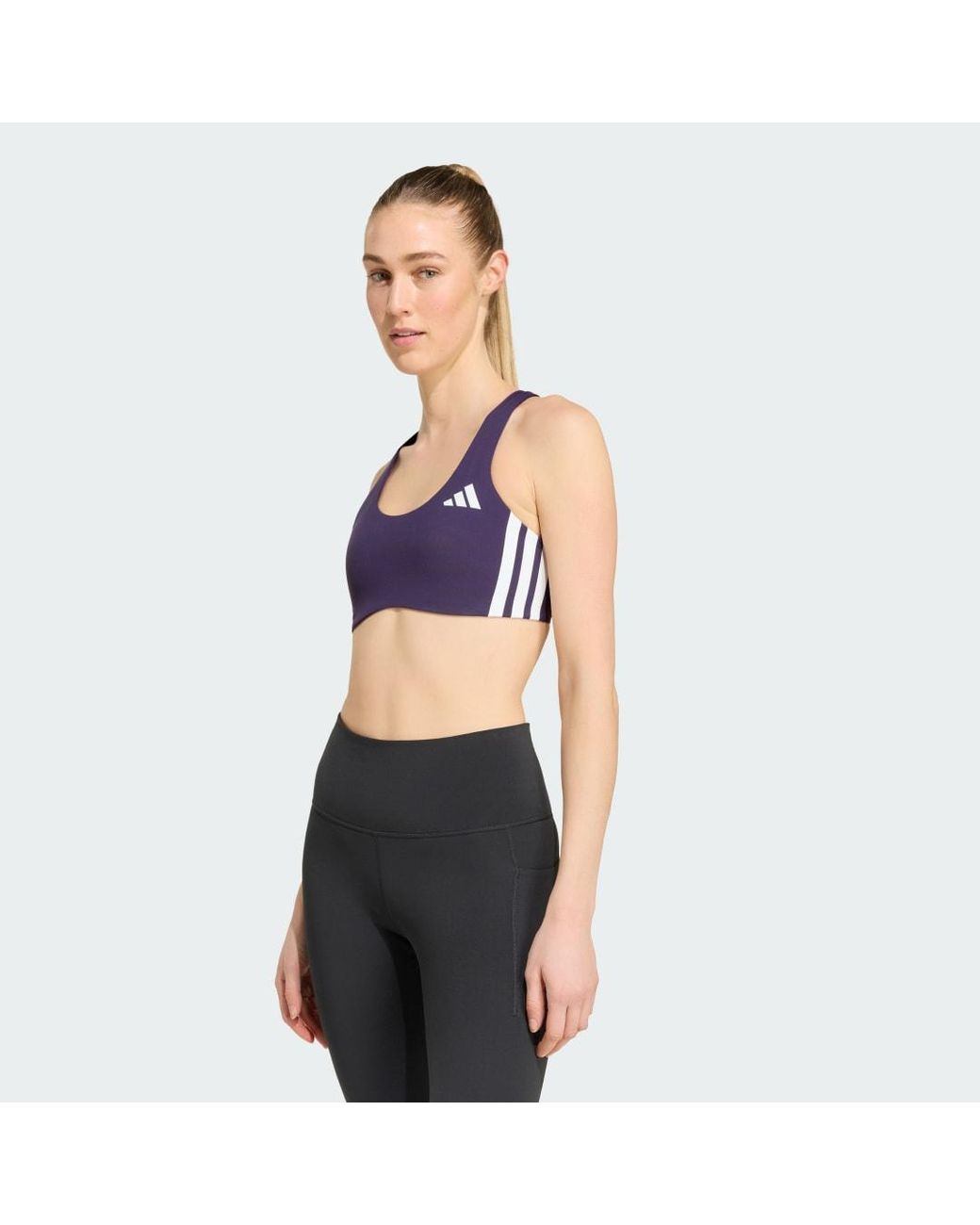 Adidas Blue Adizero Run Medium Support Bra