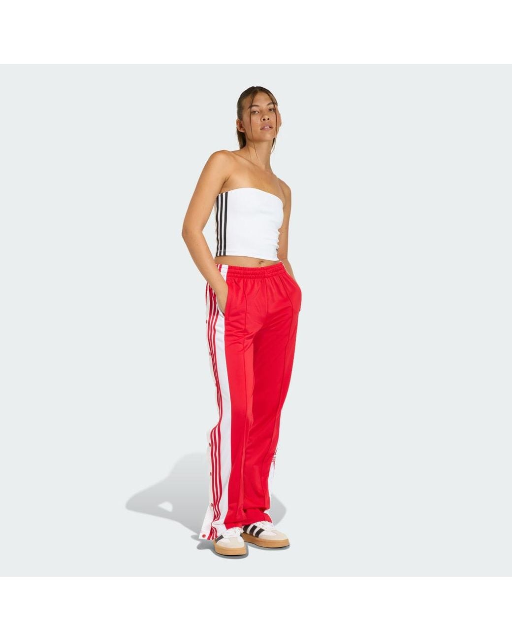 Adidas Originals Red 3 Stripes Tube Top