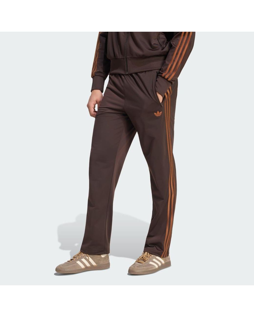 Adidas Brown Firebird Track Tracksuit Bottoms for men