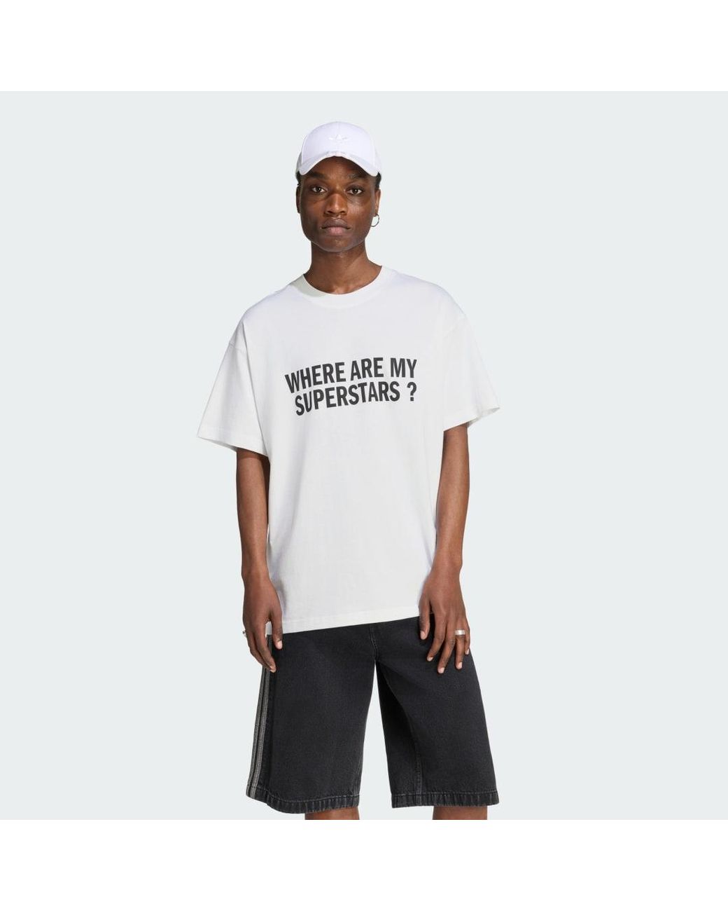 Adidas White Where Are My Superstars Tee for men