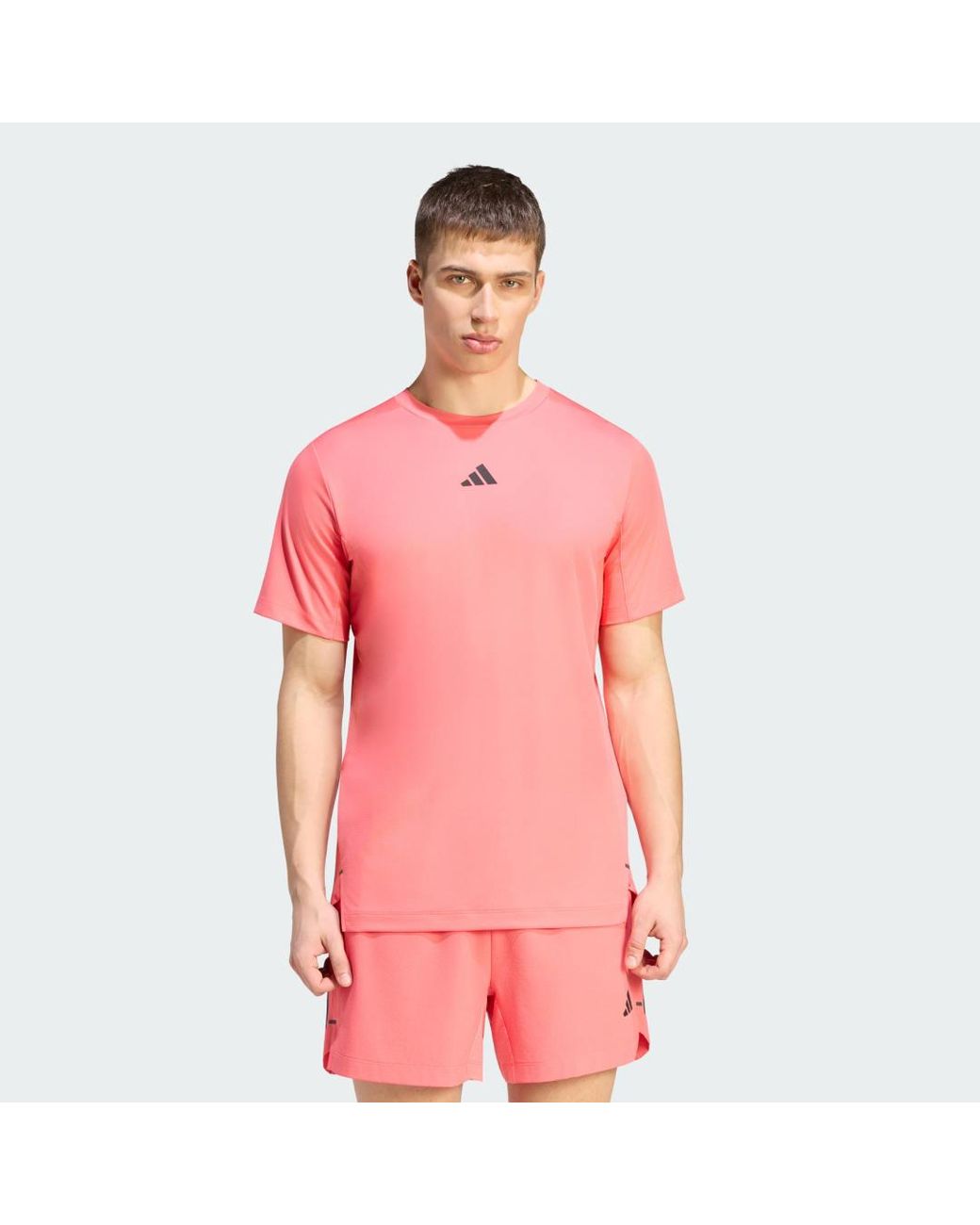 Adidas Pink D4T Primelift 3 Stripes T-Shirt for men