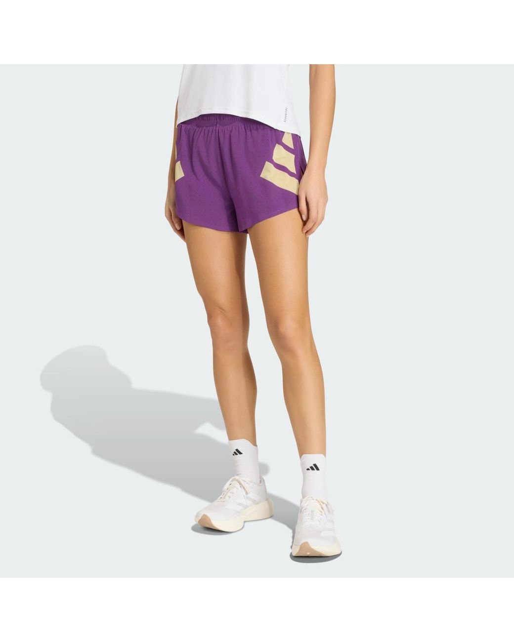 Adidas Purple Adizero Road To Records Split Shorts