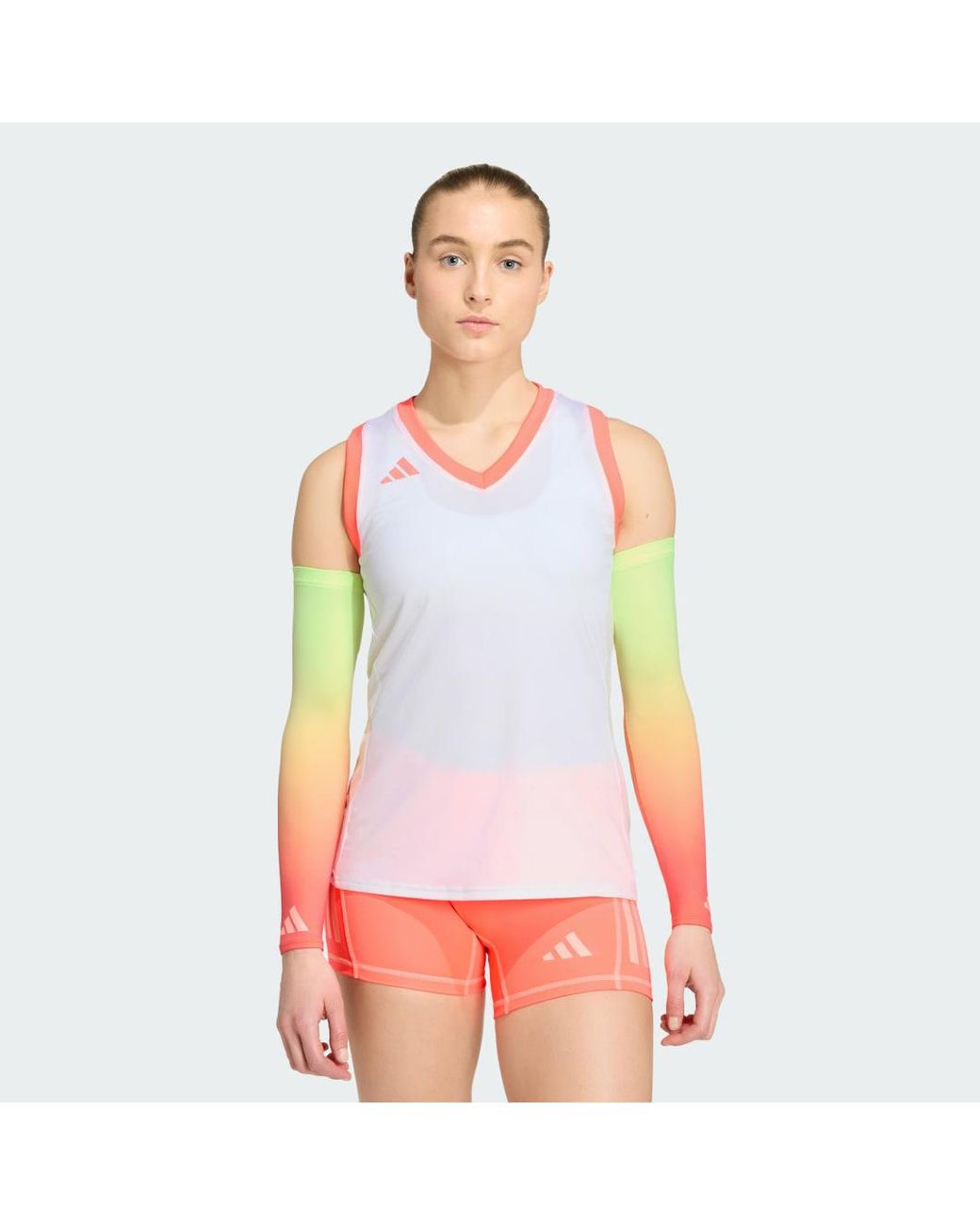 Adidas Red Quickset Sleeveless Volleyball Jersey