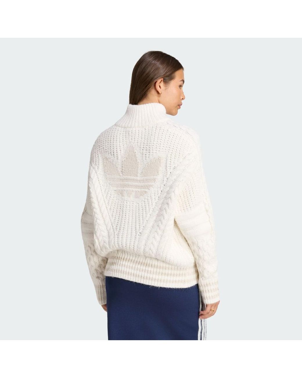 Adidas White Cable Knit Firebird Track Top