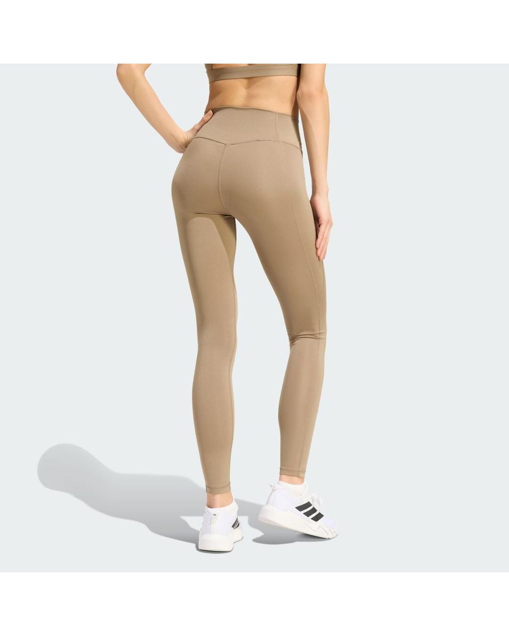 Adidas Natural Optimé Essentials Stash Pocket Full-Length Leggings