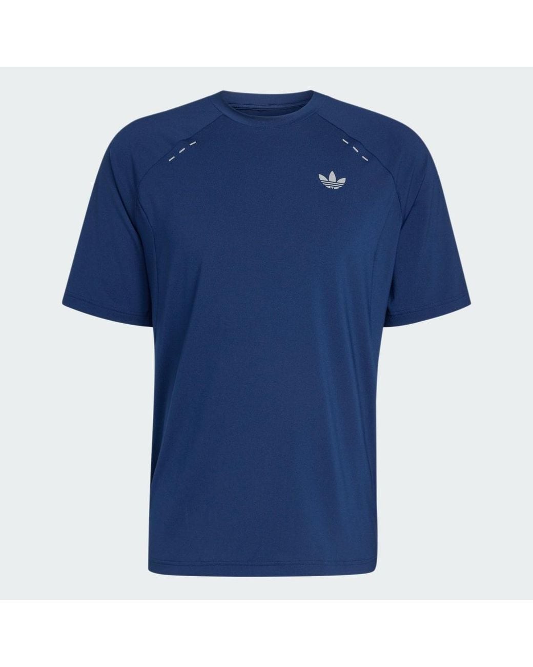 Adidas Blue Tech Trefoil Essentials Polyester T-Shirt for men