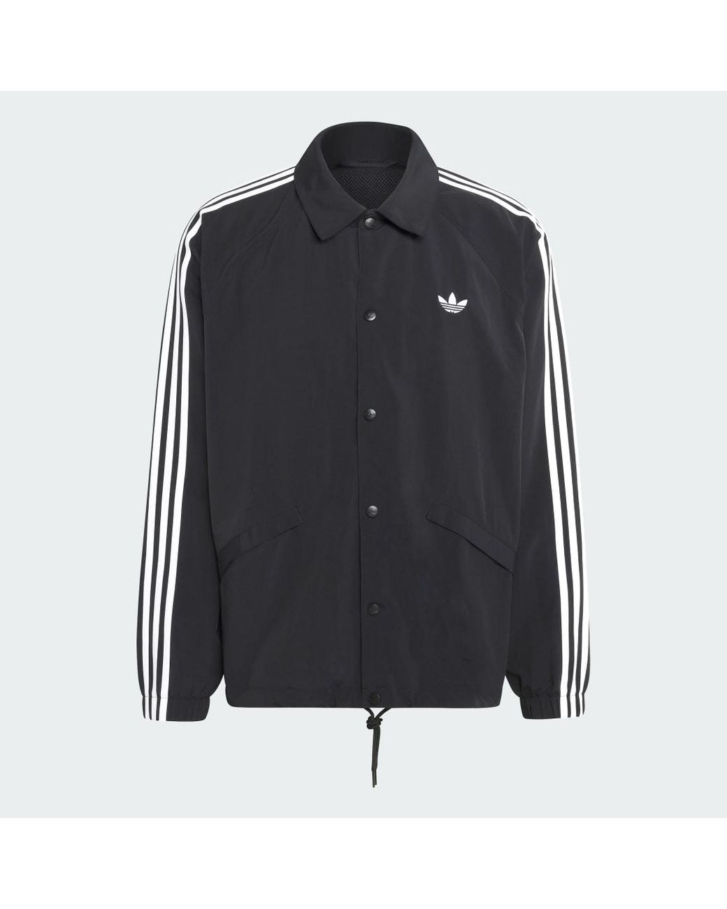 Adidas Black Lifestyle 3-Stripes Coach Jacket Ke3598 for men