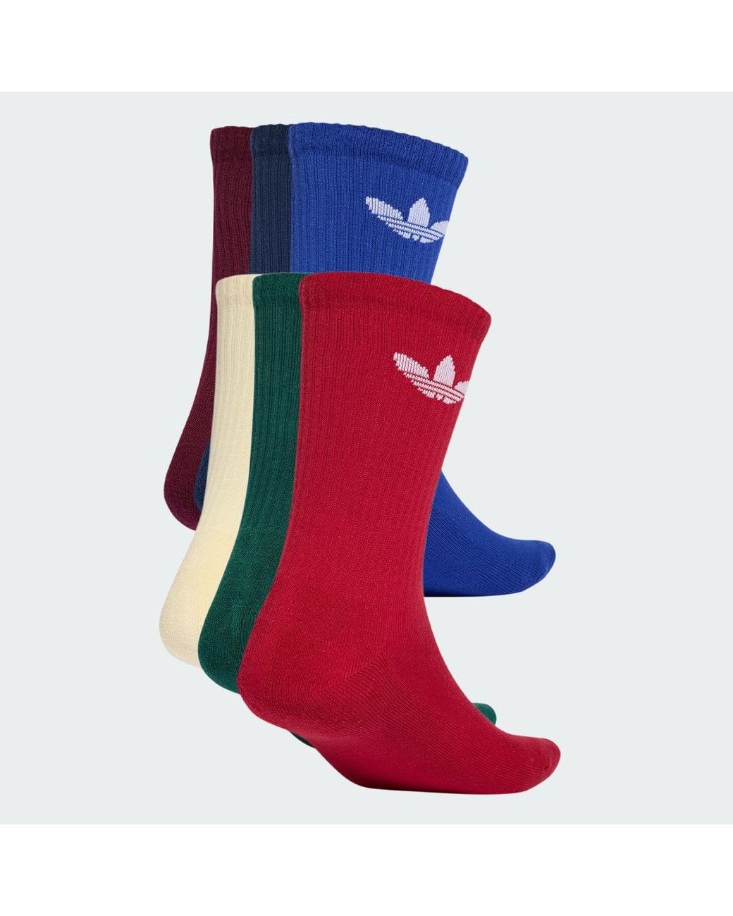 Adidas Blue Trefoil Cushion Crew Socks 6 Pairs