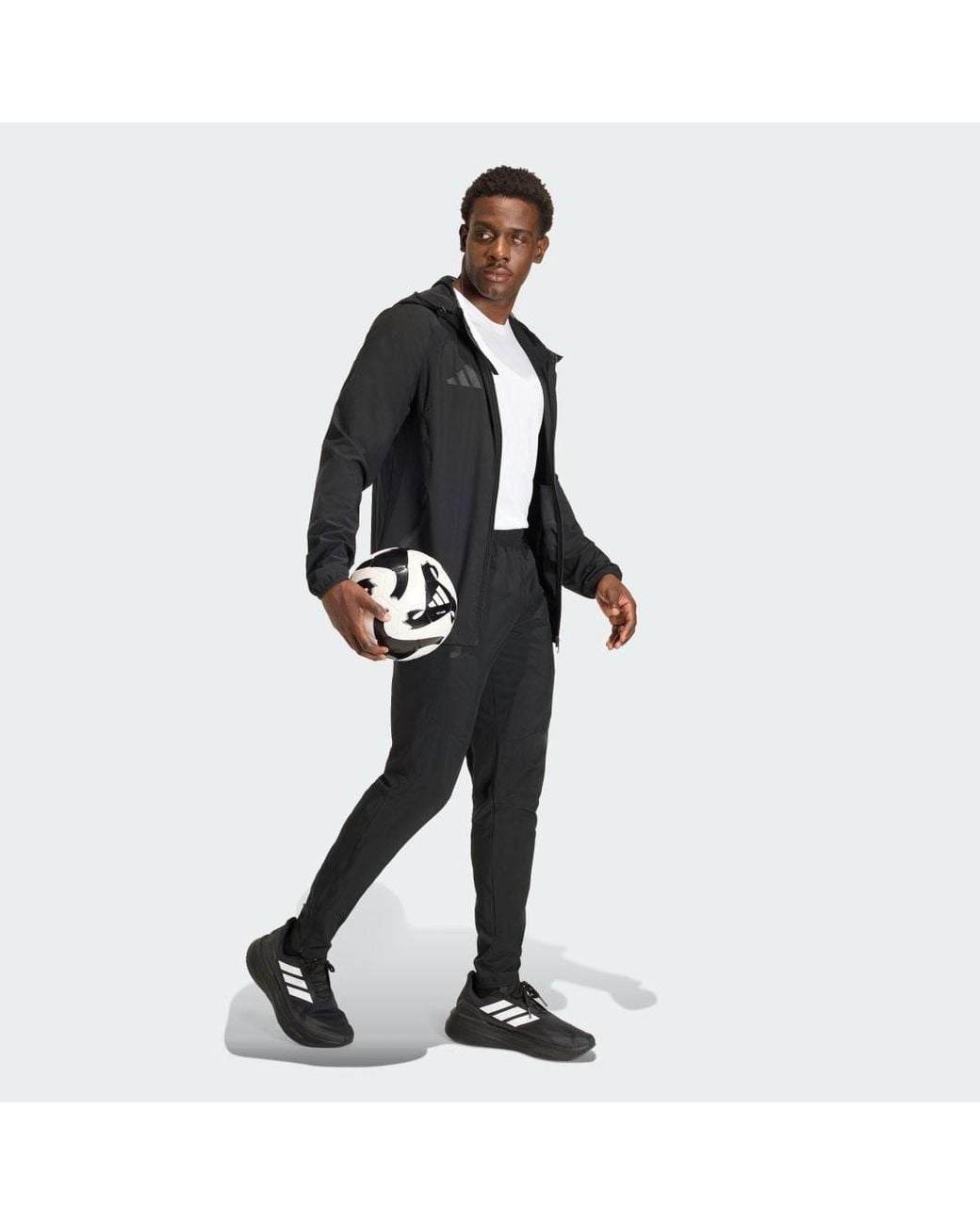 Adidas Black Tiro Travel Windbreaker Jacket for men