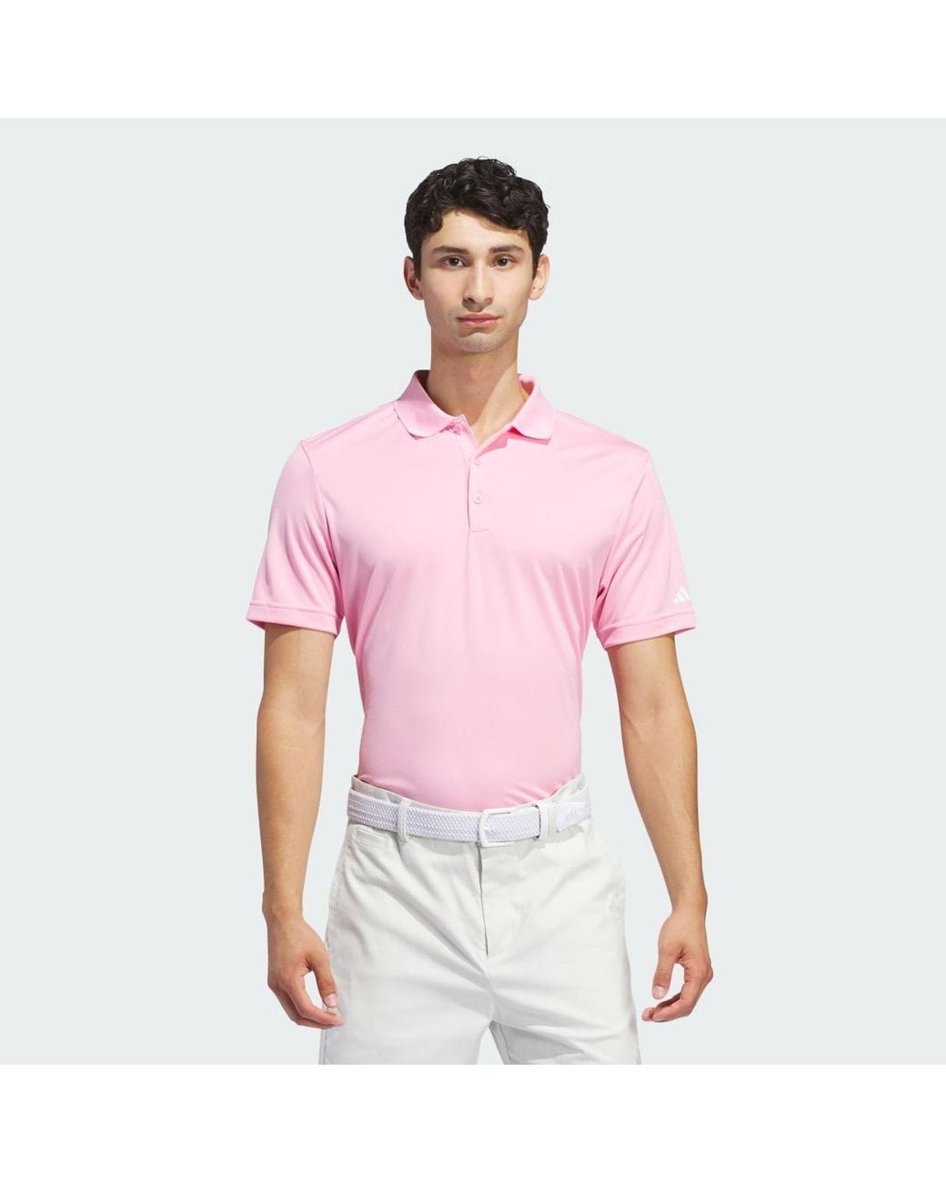 Adidas Pink Core Performance Primegreen Polo Shirt for men