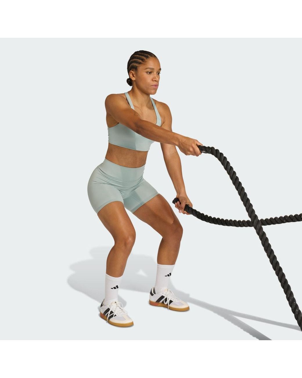 Adidas Blue Optime Essentials Workout Short Leggings