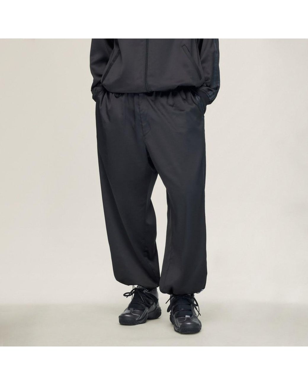 Adidas Blue Y-3 Satin Gradient 3 Stripes Track Pants